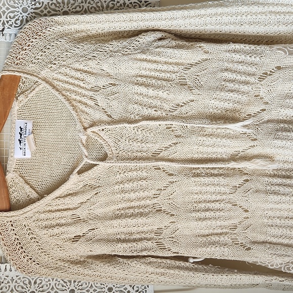 Back In The Saddle Womens Sweater sz S Cream - Picture 2 of 11